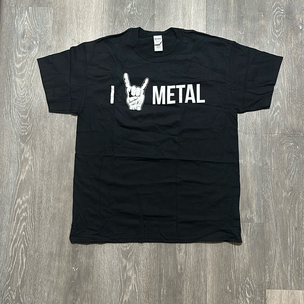 NEW Century Media Men’s I LOVE (horns) METAL t-shirt Size Large (2) & Small